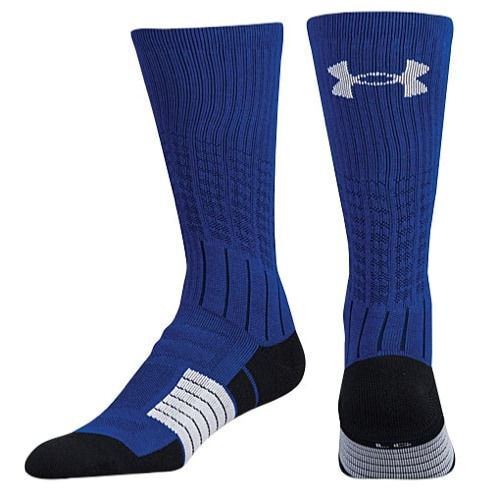 UNDER ARMOUR Unrivaled Crew BLUE Basketball Football Socks Mens M Fits 4-8.5