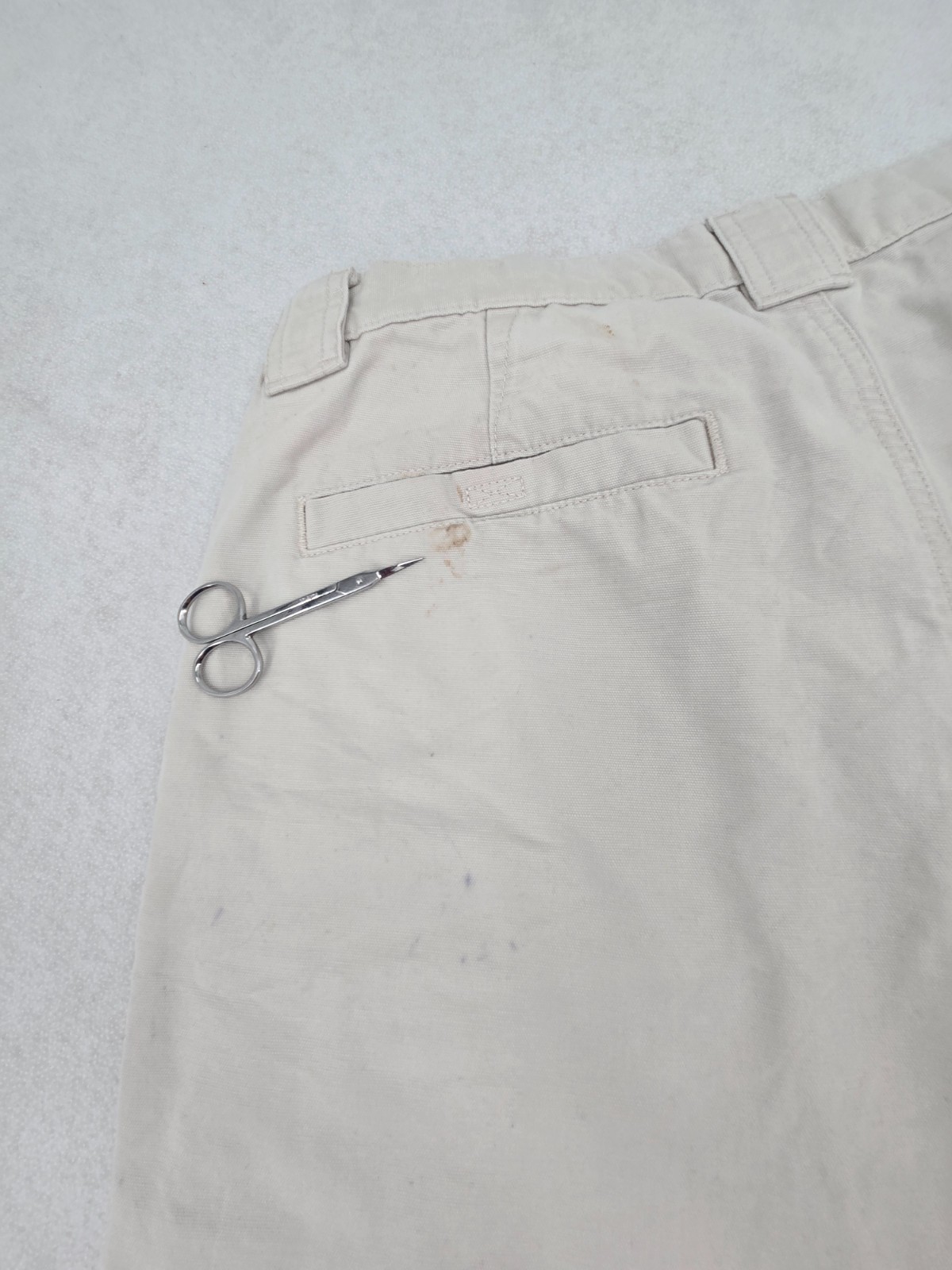 Savane Men Cargo Shorts Size 34 Beige Cream Elastic Waist Mobile Pocket Outdoor