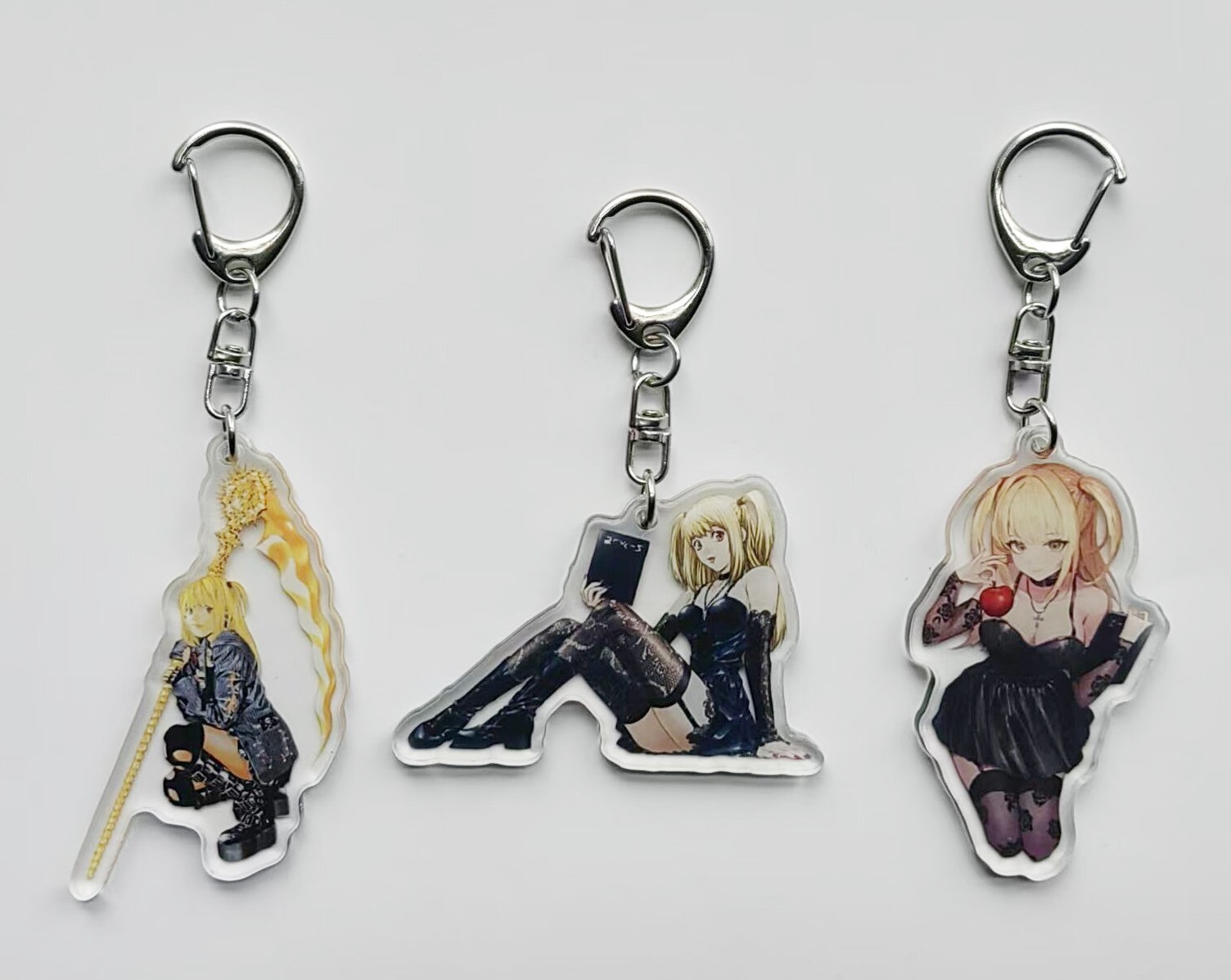 3PCS Death Note Misa Amane L RYUK Acrylic Keychains You Pick
