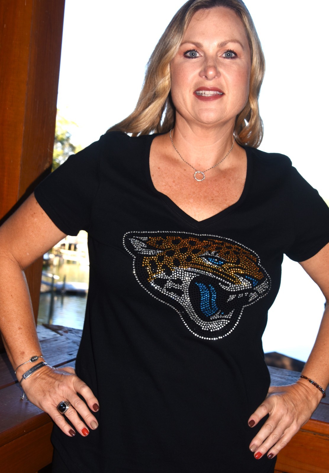 Jaguars rhinestone bling shirt or tank XS S M L XL XXL 1X 2X 3X4X5X