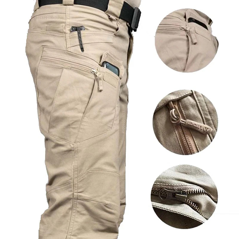 Men’s Work Cargo Pants Outdoor Hiking Waterproof Trousers Tactical Combat Pants