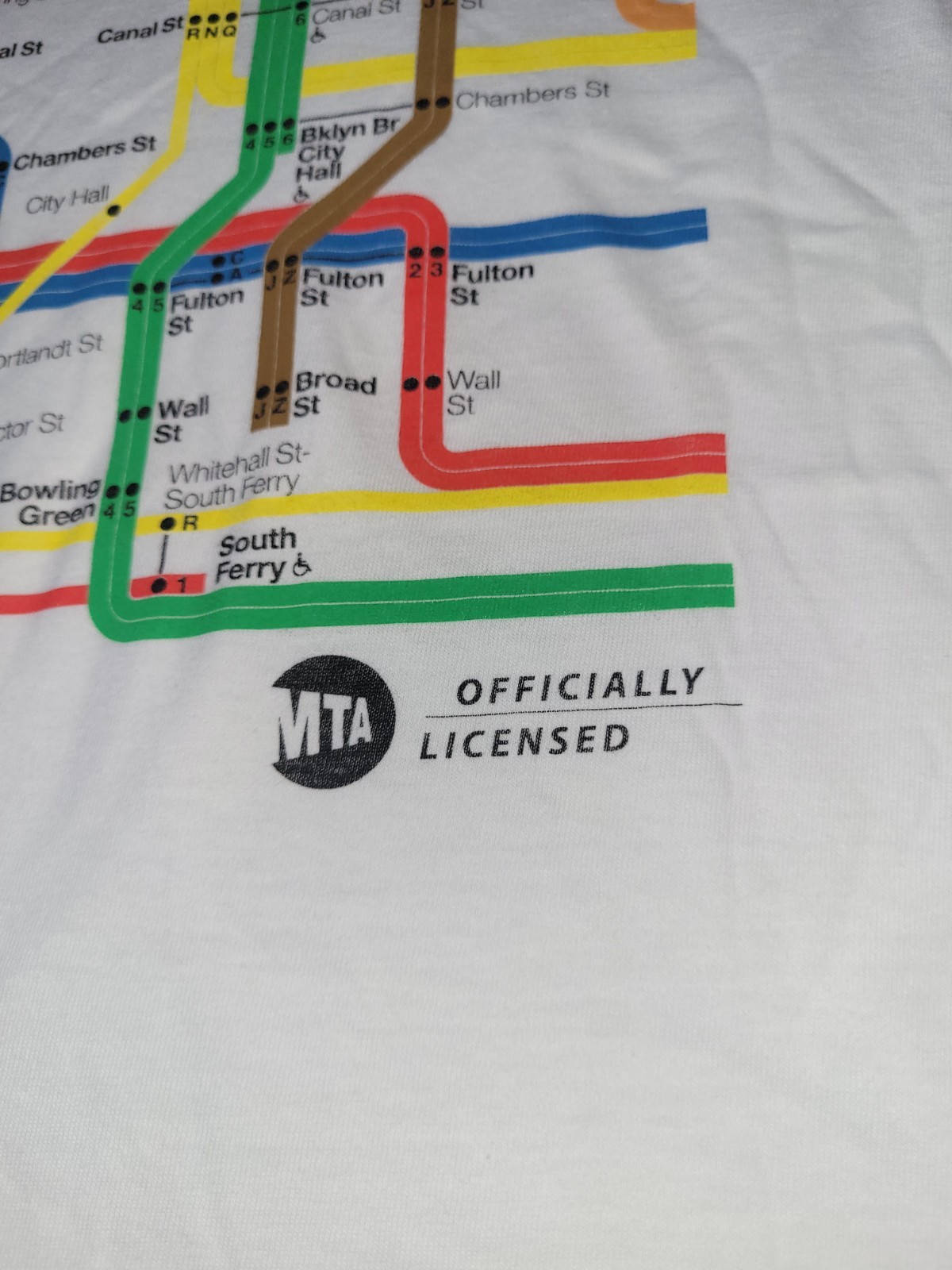Tee Luv Unisex Size XL MTA Manhattan Subway Map Ringer T-shirt 100% Cotton NYC