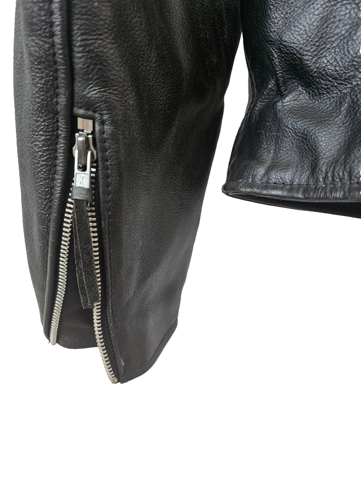 Harley Davidson Womens Small Black Leather Moto Biker Riding Jacket USA Zip YKK