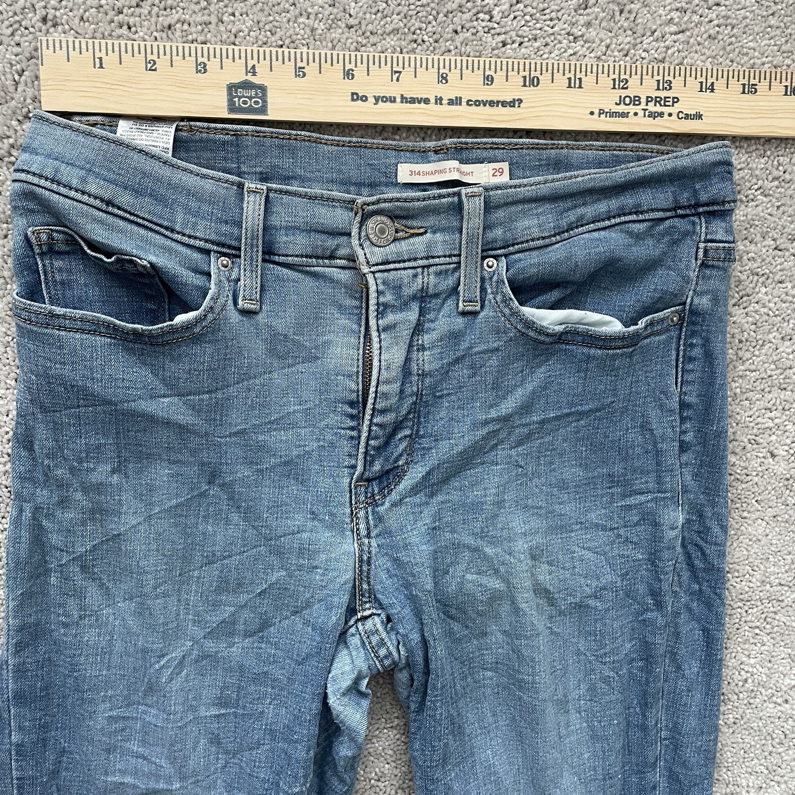 Levis 314 Shaping Straight Jeans Womens 29×30 Medium Wash Blue Denim 19631-0191