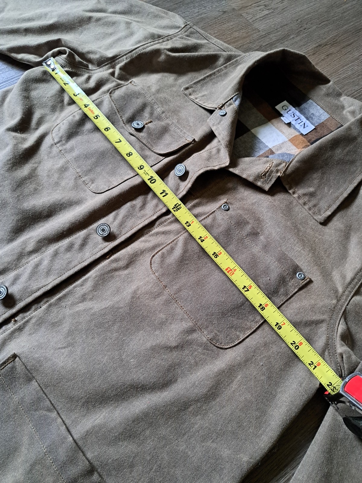 Gustin Waxed Canvas Chore Jacket Size Large