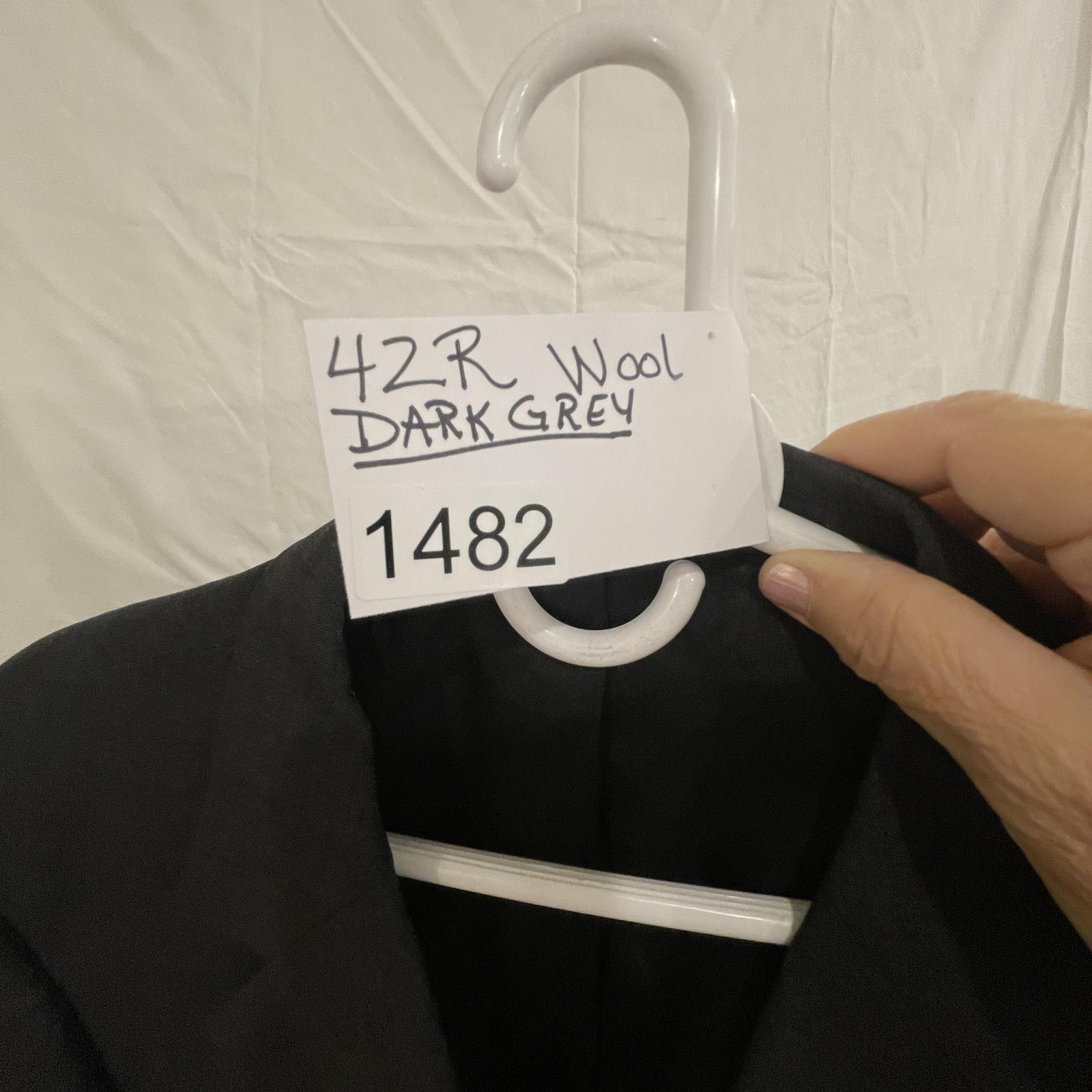 Stafford Essentials Blazer Sport Coat Mens 46R Gray Wool 2 Button Notch Lapel