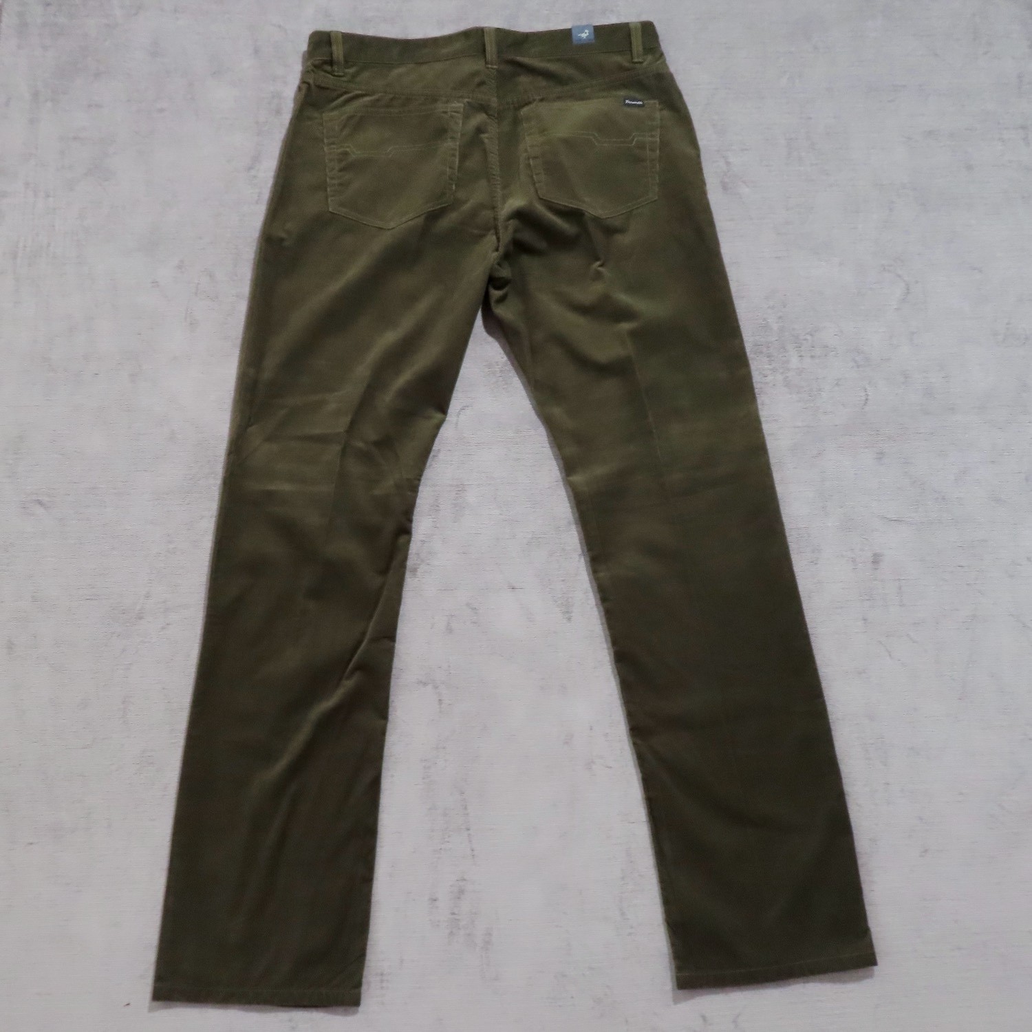 Mens Faconnable 5 Pocket Pants 36R Green Corduroy Cotton Straight Leg 36×33.5