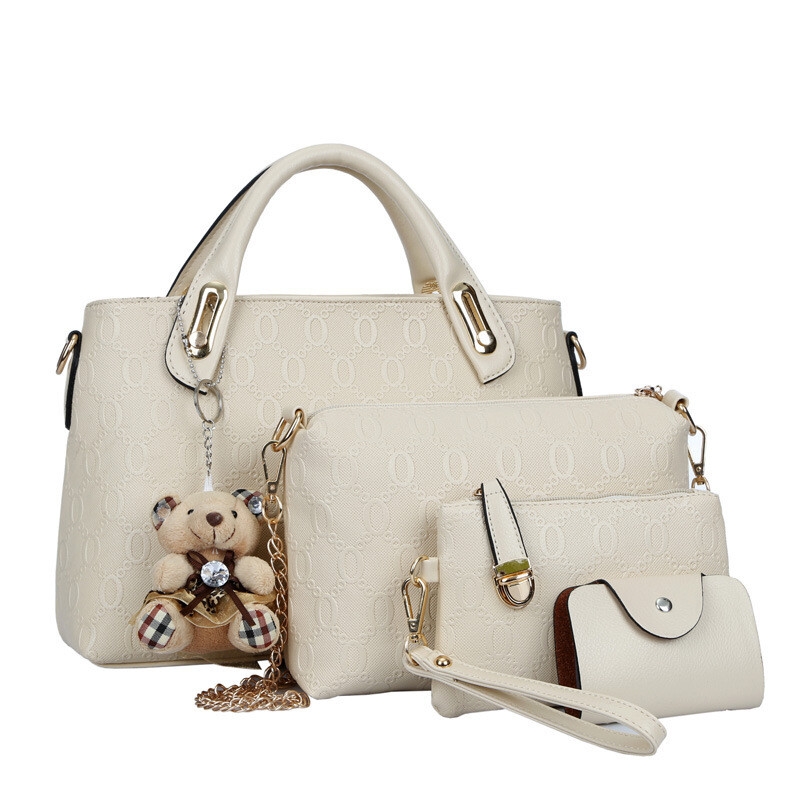 4Pcs/Set Women Lady Leather Handbags Messenger Shoulder Bags Tote Satchel Purse