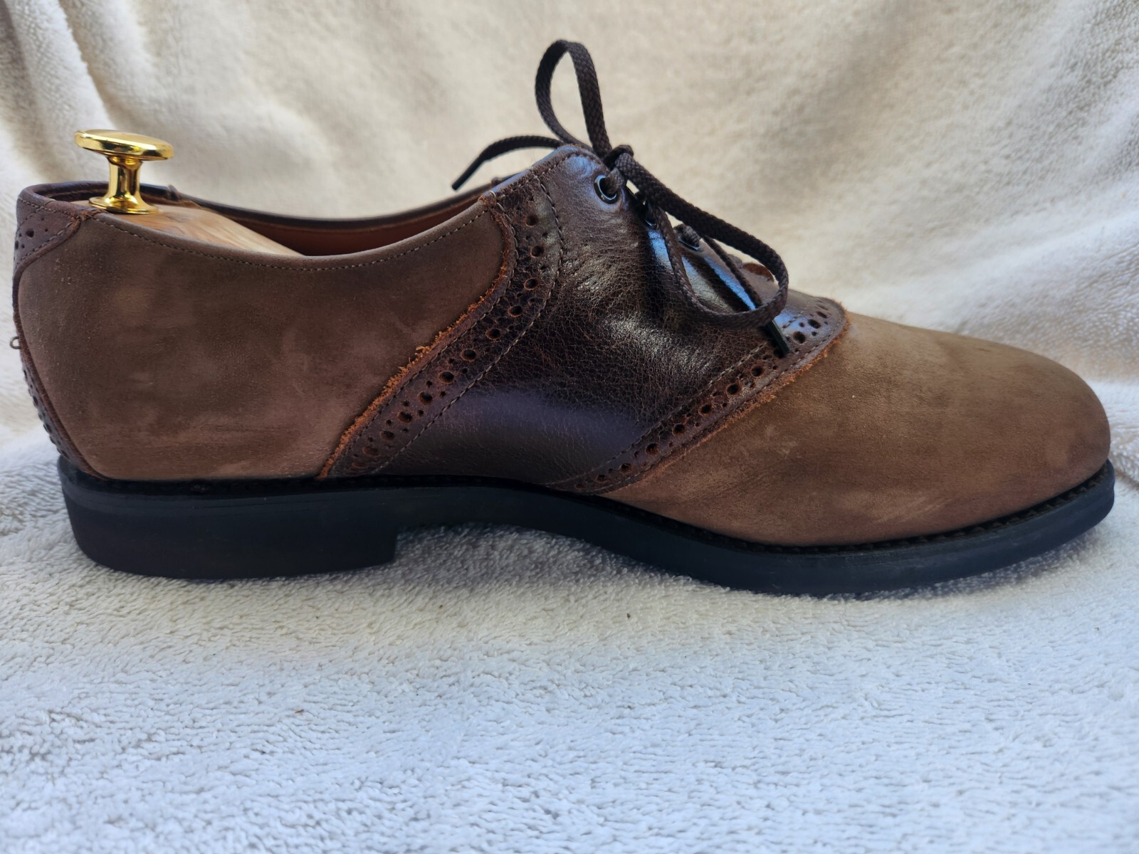 Allen Edmonds Two Tone Size 10 D Brown/Dark Brown Suede Dress Shoes 01350 Men