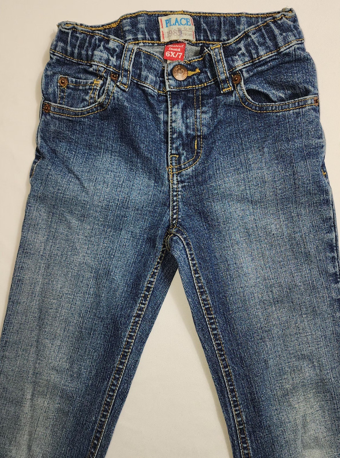 Place Girls Size 6X/7 Bootcut Stretch Denim Blue Jeans Play School