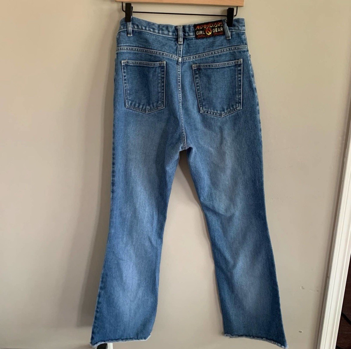 Vintage • No Excuses Y2k button fly bootcut jeans