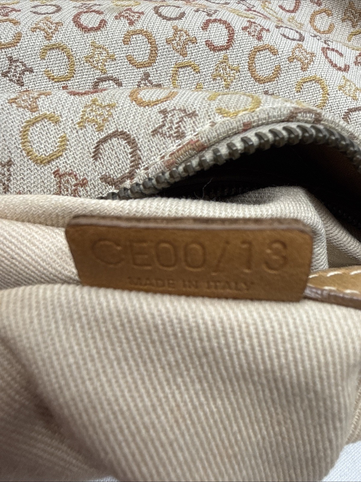 CELINE Vintage C Macadam Canvas Beige x Brown Women’s Authentic