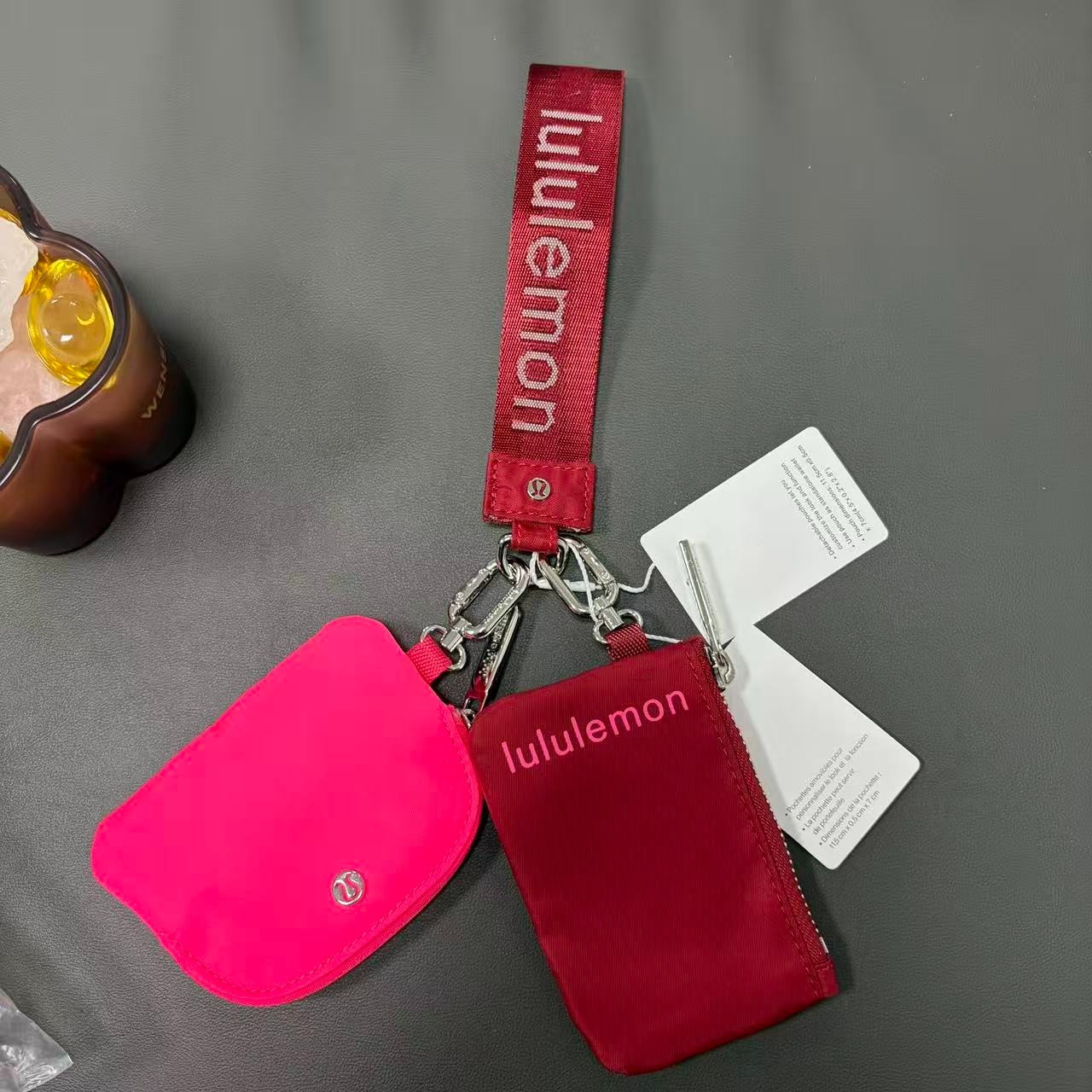 Lululemon Dual Pouch Wristlet Keychain Wallet Black, NWT
