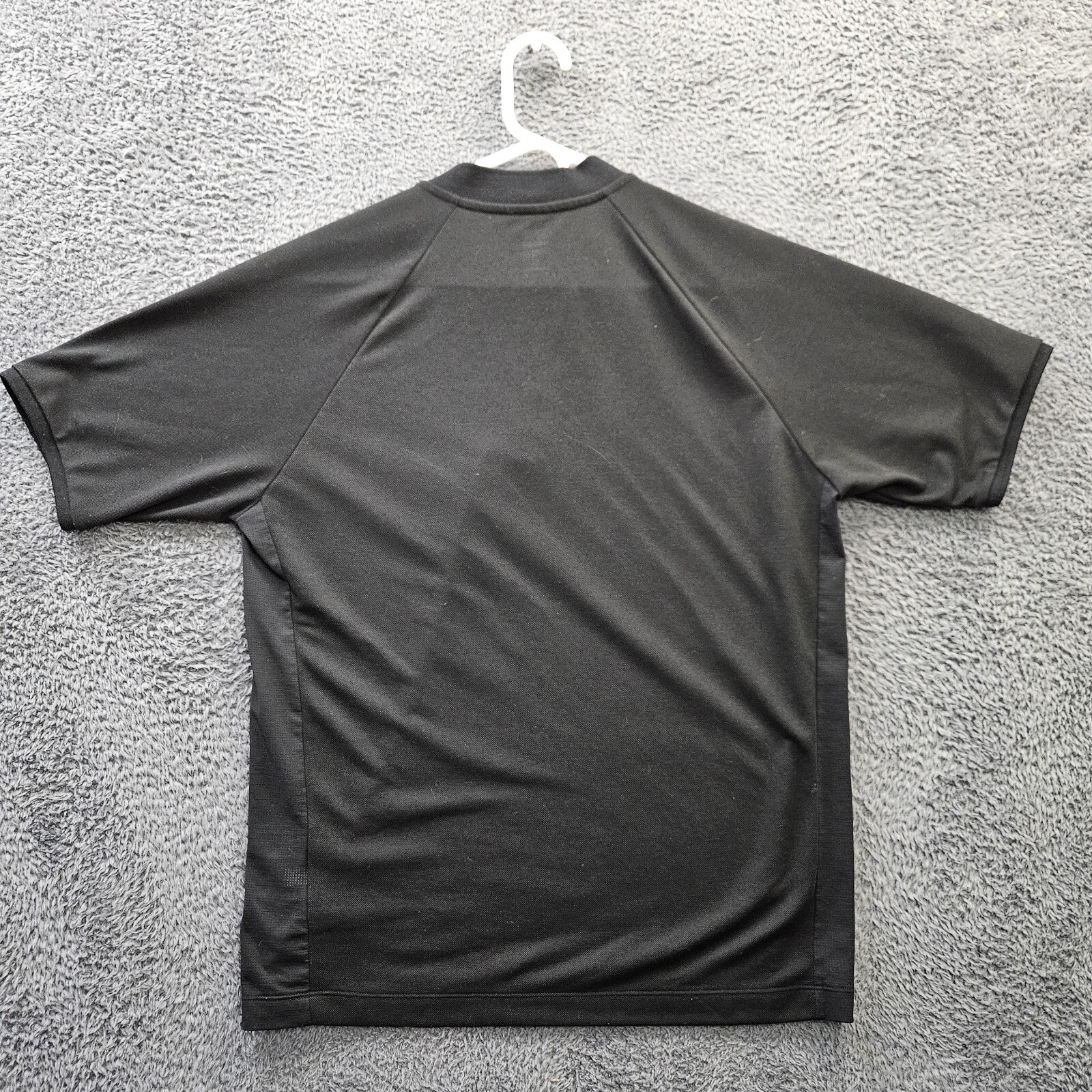 UNIQLO X Theory Dry-Ex Zip Polo Shirt Black Knit Medium *Small Stain