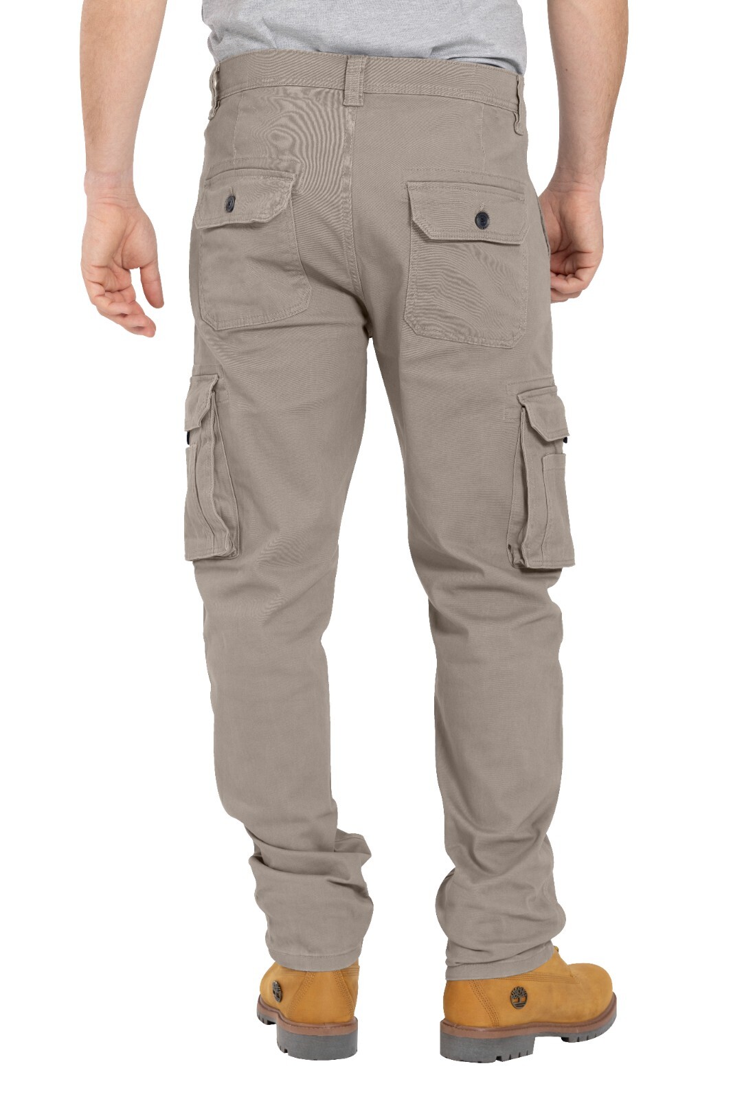 Men’s Heavy Duty Workwear Trouser Stretch Utility Pocket Flex Cargo Full Pants