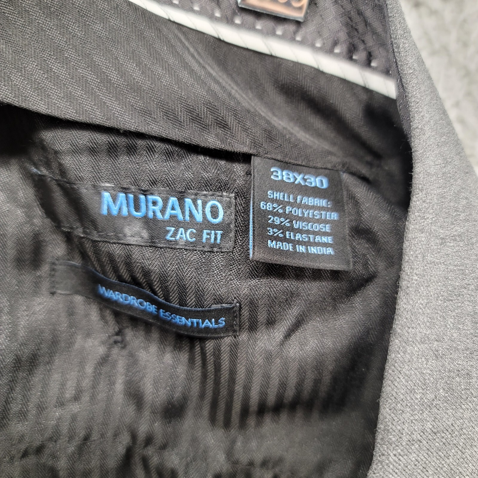 Murano Pants men’s dress pants 38×30 gray ZAC classic fit wardrobe essentials