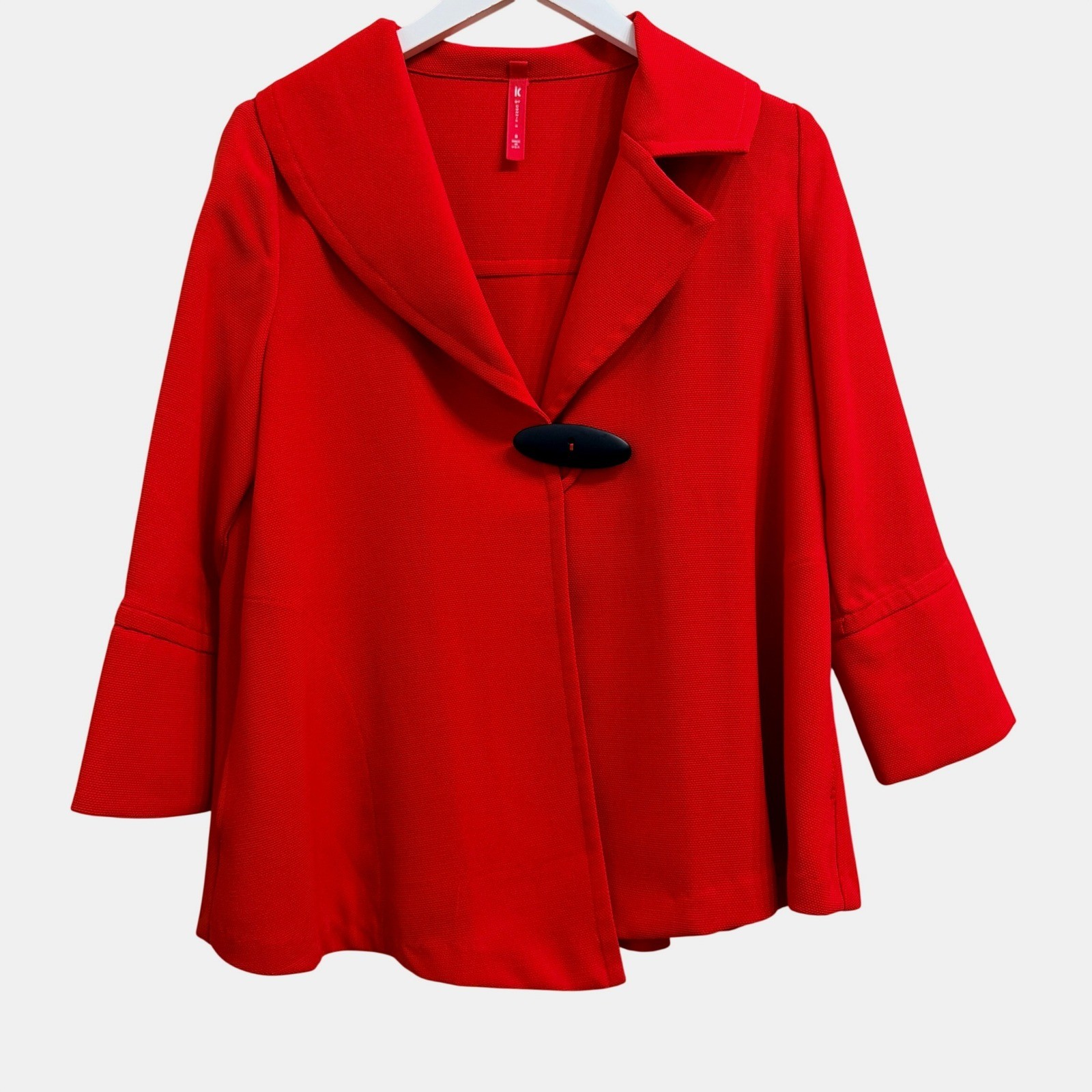 IC by Connie K Red Textured Swing Jacket Blazer Women Small Tomato Girl