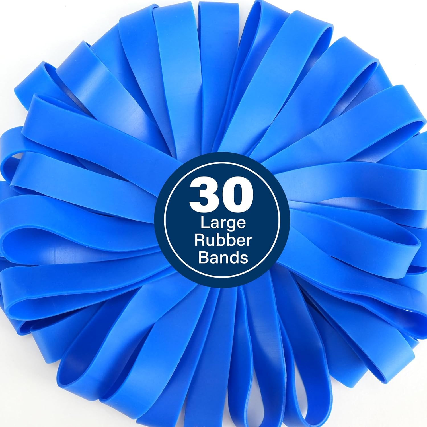 Large Rubber Bands, 30Pcs Size #107 Big Wide Elastic Bands, Heavy Duty Blue L…