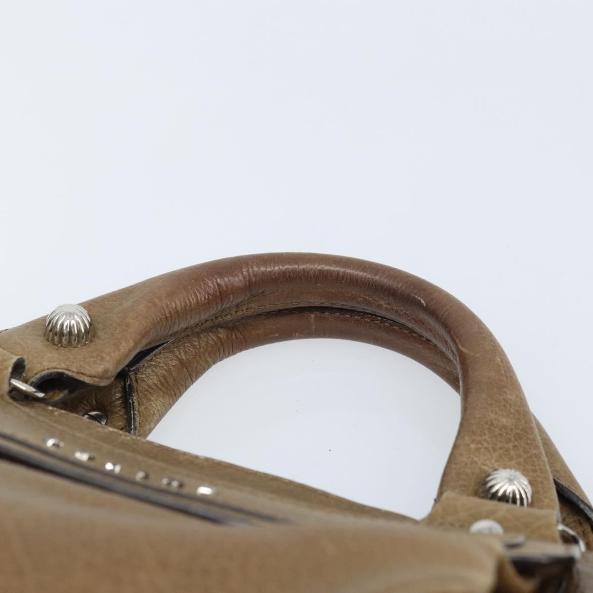 CELINE Boogie bag Hand Bag Leather Brown Silver Auth 166786