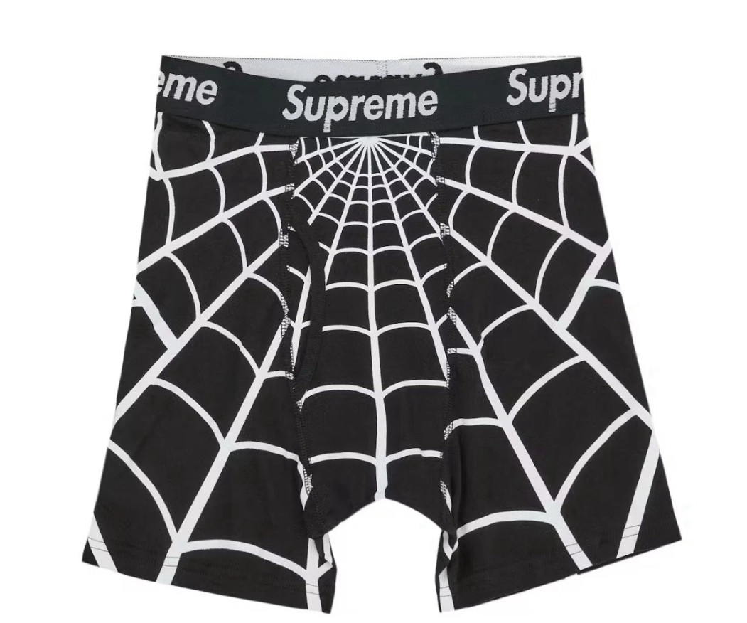 Supreme Hanes Spider-Man Boxer Briefs White Black Red 2 Pairs Per Pack-Brand New
