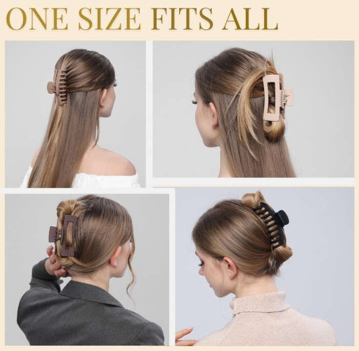 Large Matte Hair Claw Clips 4.3 Inch Strong Hold Hair Accessories for Women