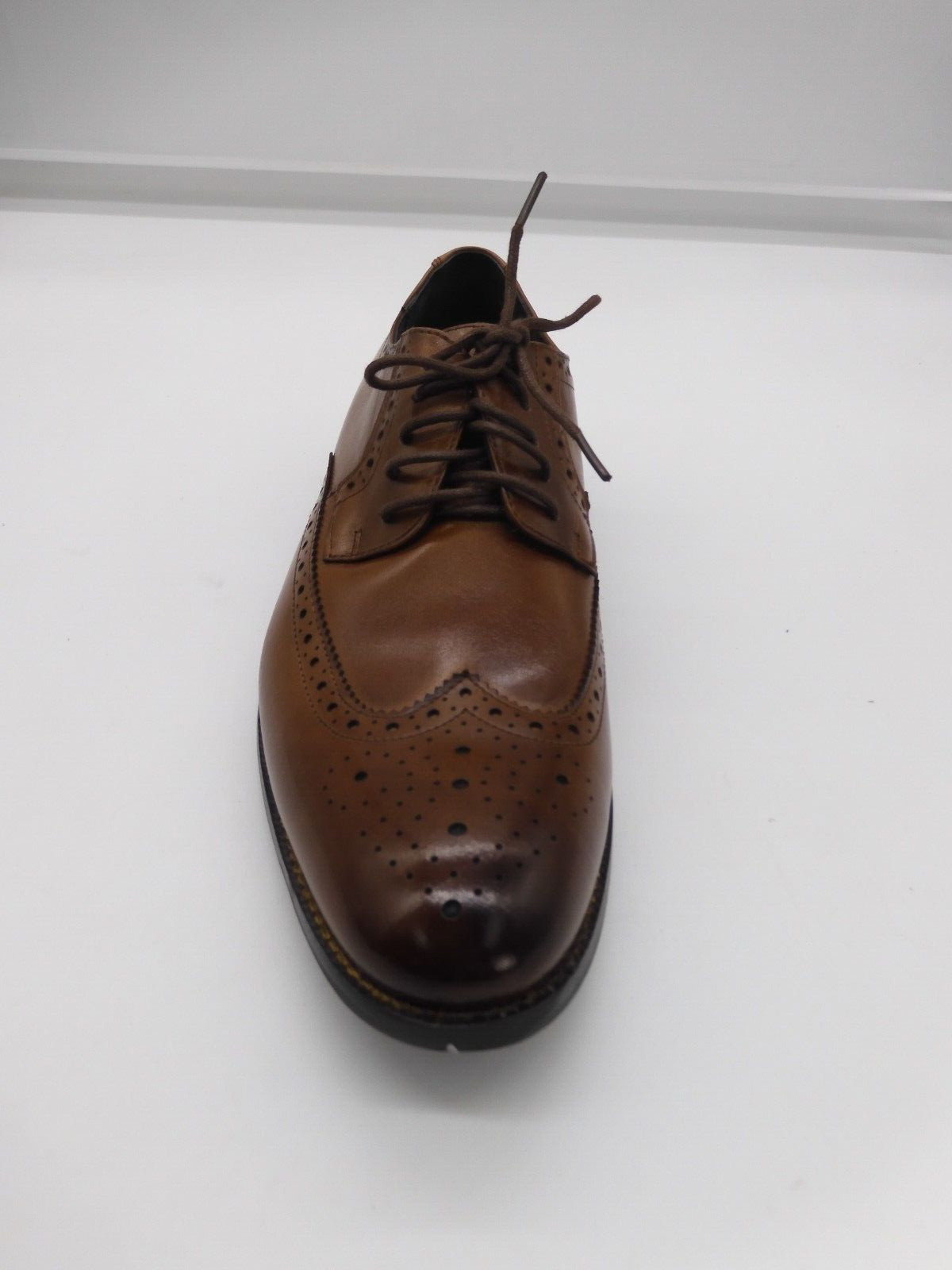 STACY ADAMS Cognac Garrison Wingtip Brogue Oxford Leather Dress Shoe Mens 8.5 M