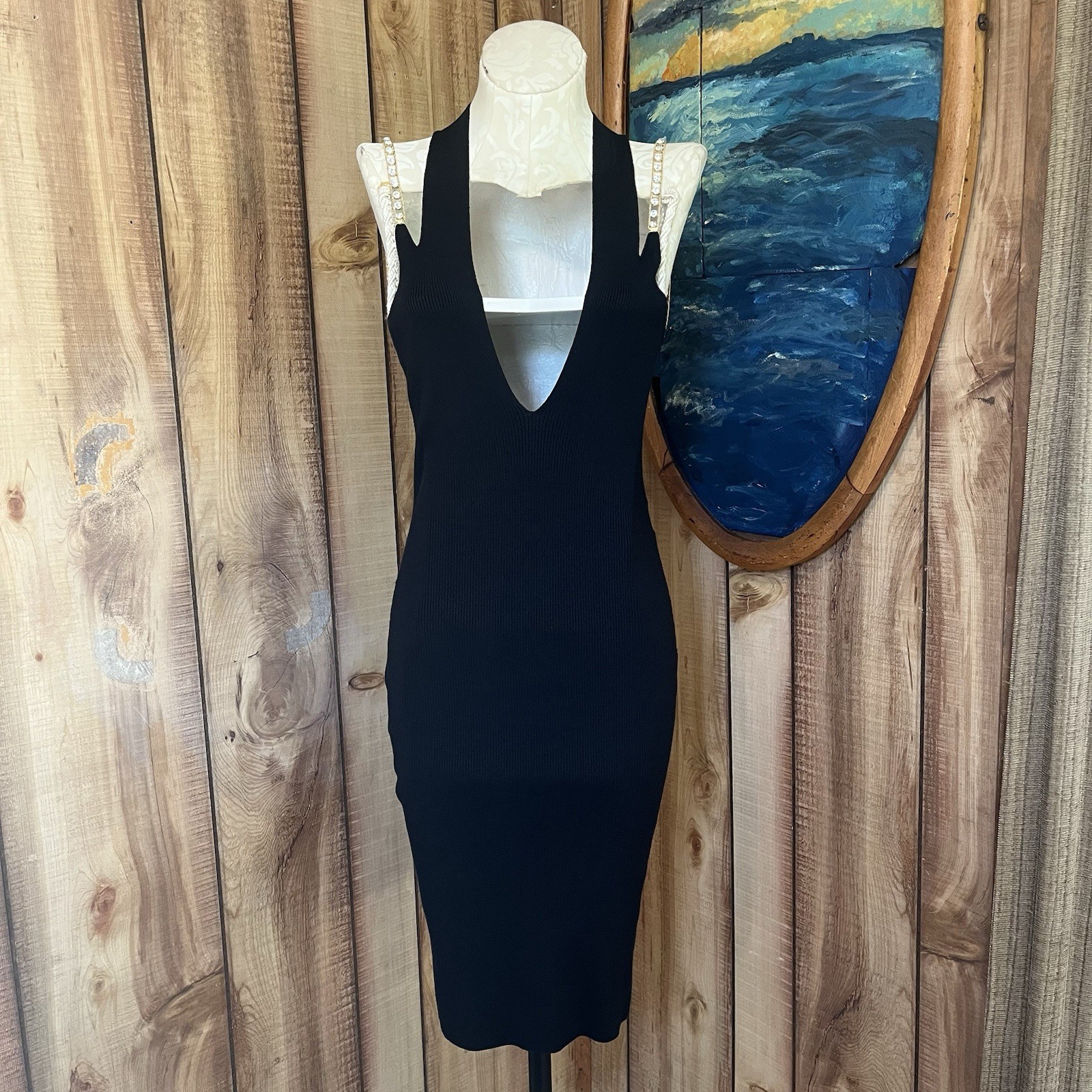 💋Versace black Halter dress IT 42 (US m) Pit to pit: 16” Length: 21”
