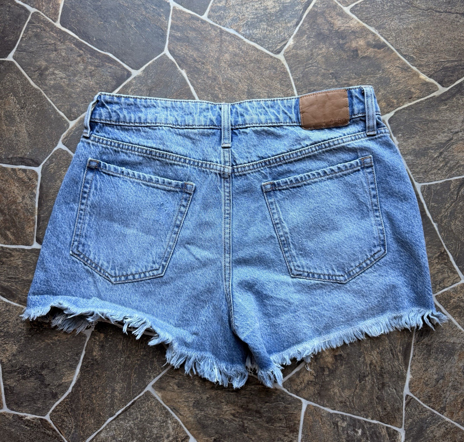 Aéropostale Aero Baggy Short Women’s Blue Denim Cut Off Shorts Size 4 4″