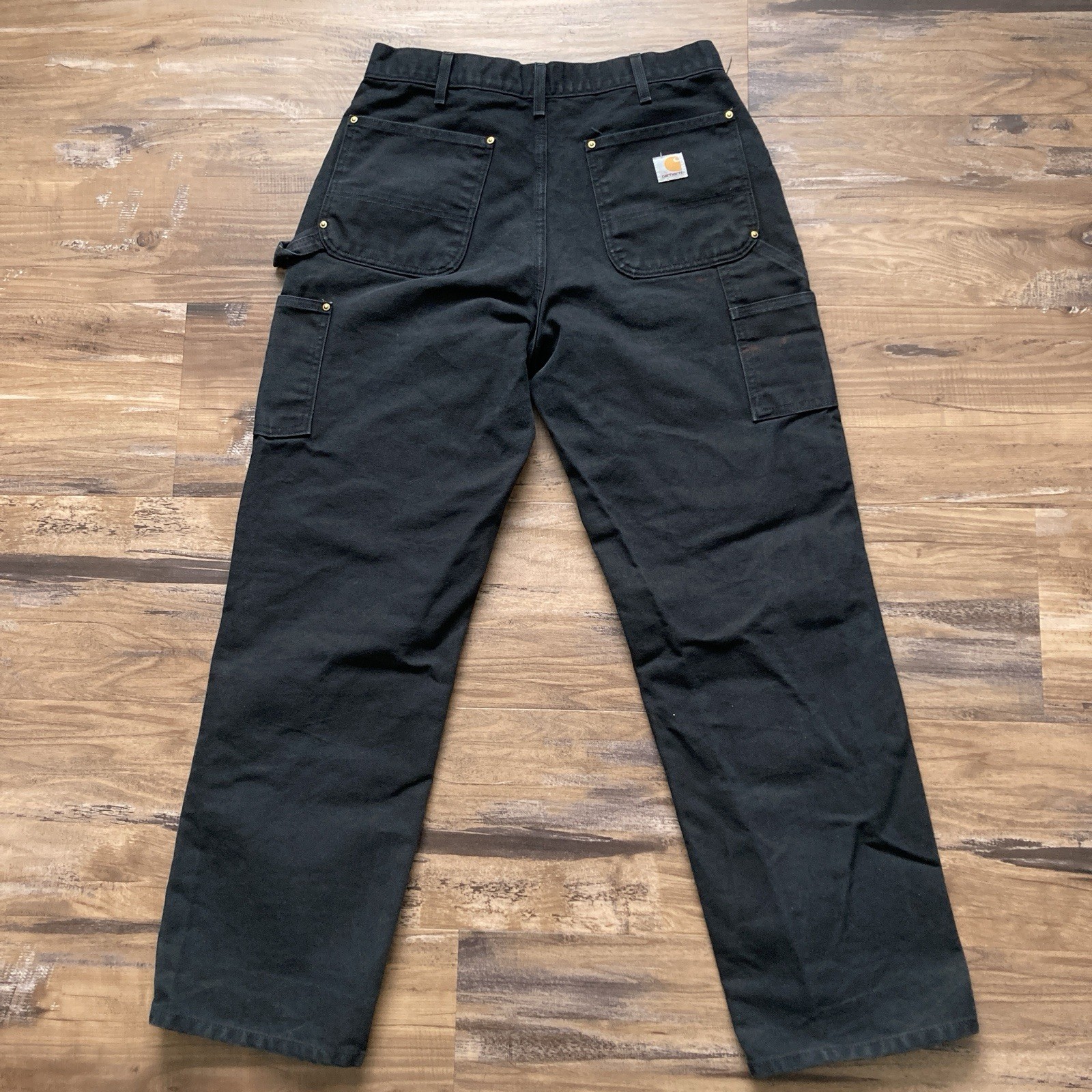 Carhartt B01 BLK Double Knee Work Pants Mens 34×32 (Fits 33×31) Distressed