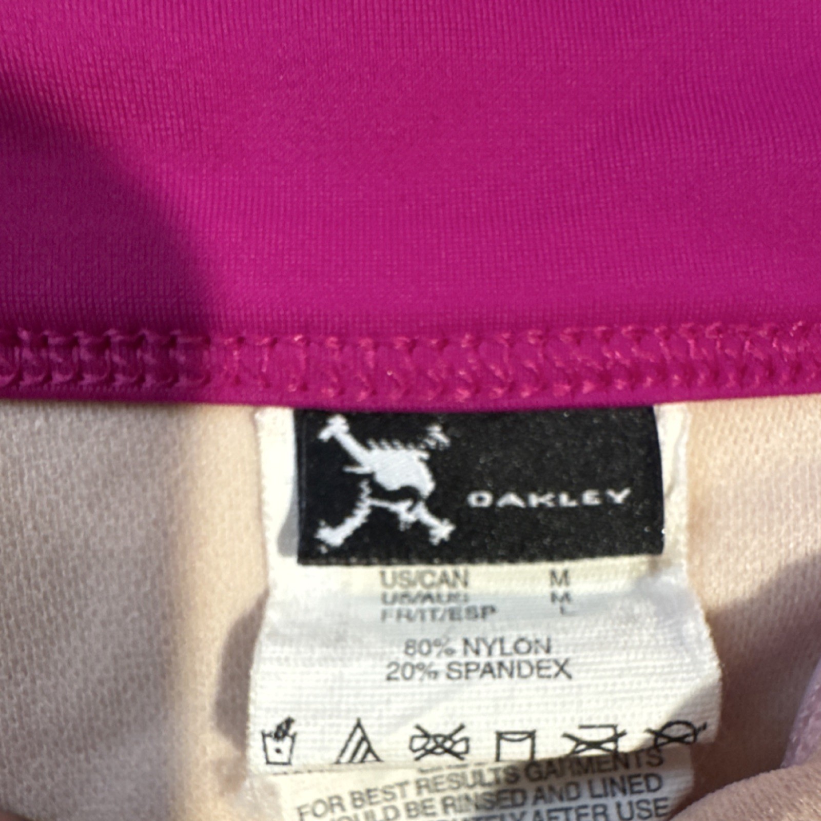 Oakley Women’s Bikini Bottom Solid Pink Purple Side Tie Stretch Lined M