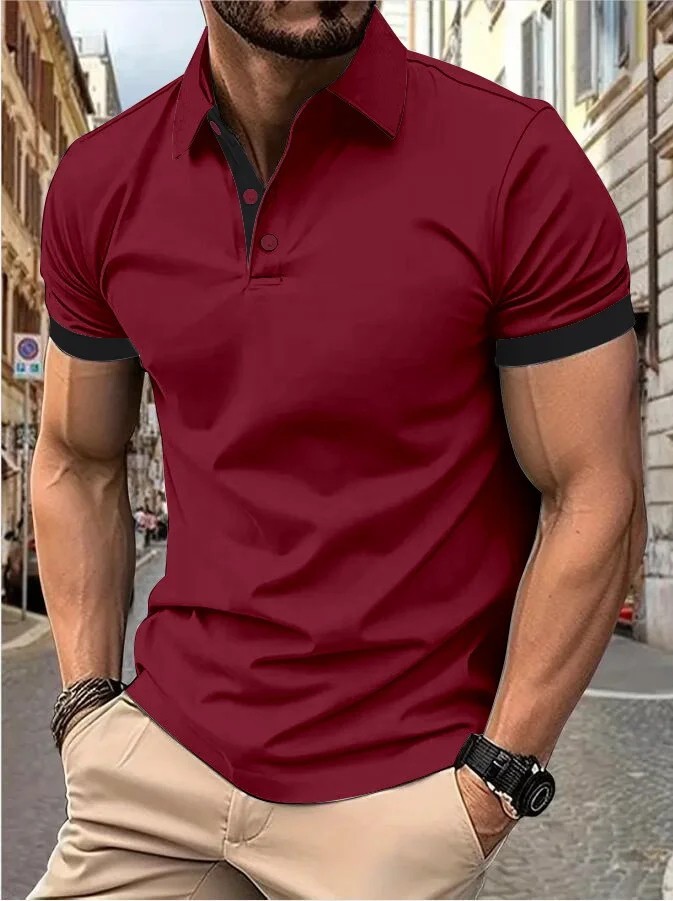 Men’s Trendy Short Sleeve Polo Shirt Casual T-shirt Tee Summer Fashion Gym Gift