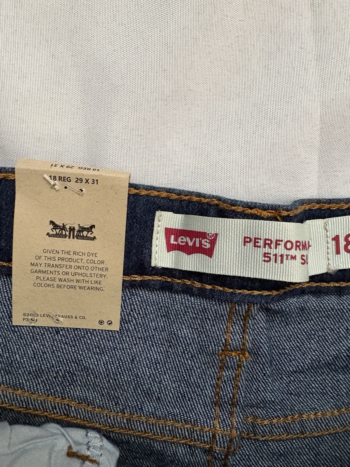 NEW Levis Boy Jeans Performance 511 Slim Fit Size 18 Reg 29X31 Adjustable 92H281
