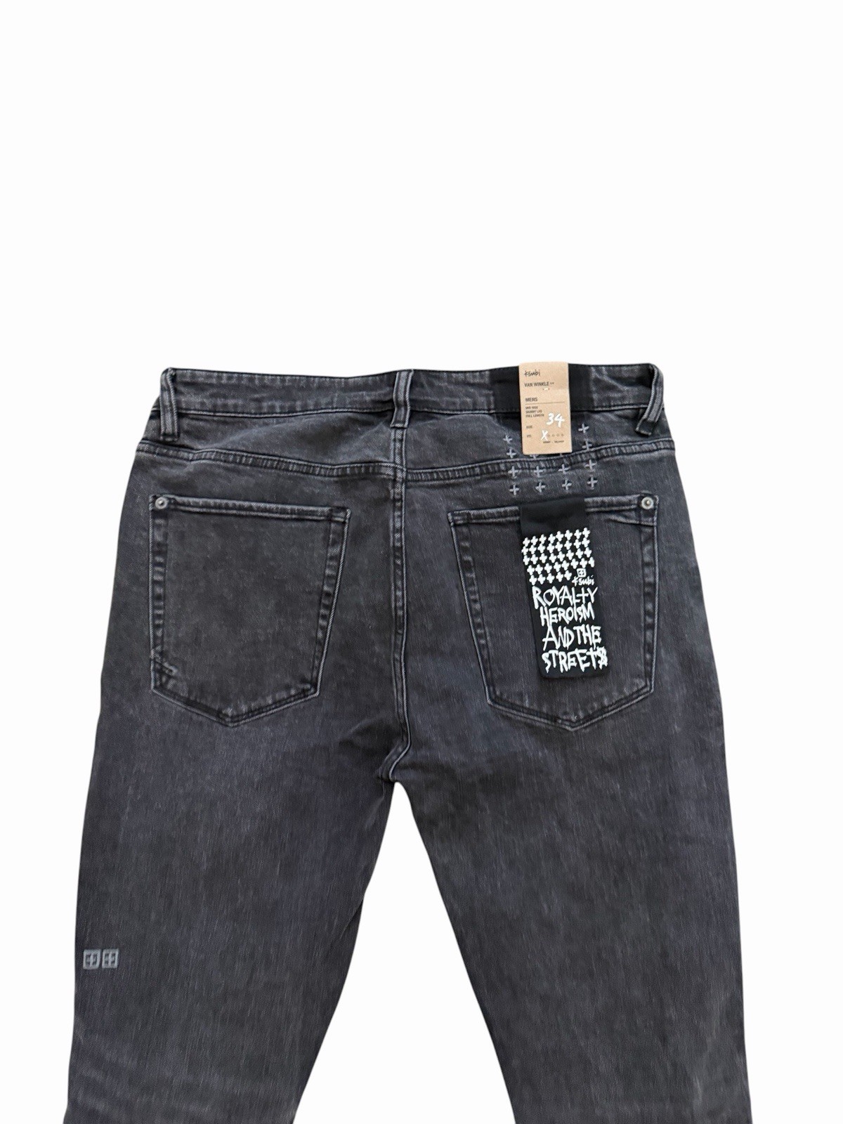 Ksubi Van Winkle Rage Black Skinny Jeans Mens Stretch Denim Size 34×32 (34/32)