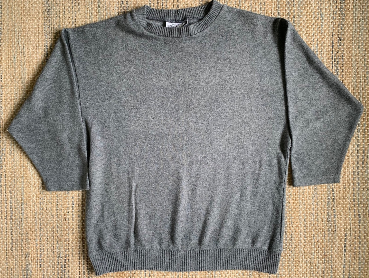 VTG Rebecca Stessens Sml Mid-Elbow 80s Workout Pullover Gray Sweater Made in USA