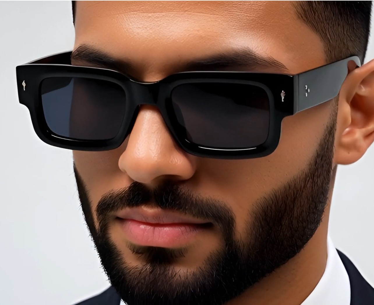Black Thick Square Frame Chunky Yellow Tinted Lens Sunglasses Street Outdoor New