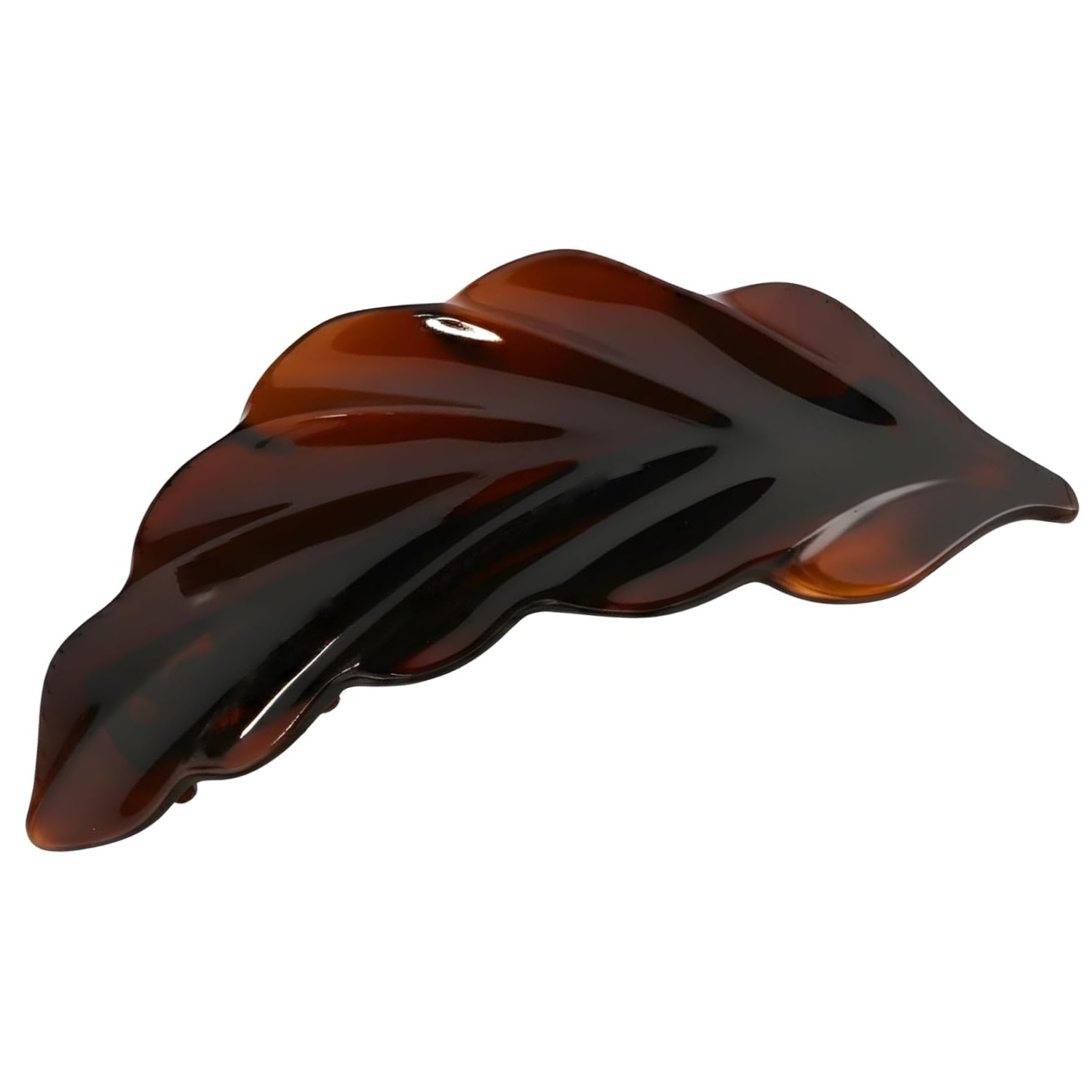 Parcelona French Leaf Barrette 4.5″ Tortoise Shell Cellulose Acetate Hair Clip