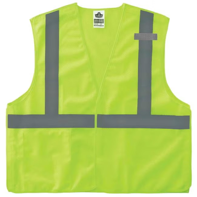 Ergodyne Breakaway Safety Vest Size 2/3XL Yellow Green Mesh 8215BA – Class II