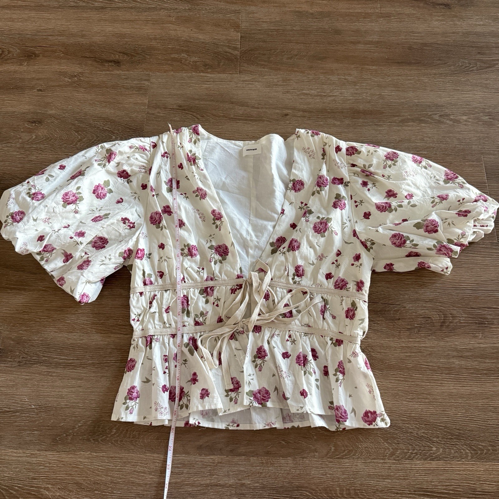 Aureum Women’s Floral Top Milkmaid Fairy Cottagecore SZ M Bohemian Peasant