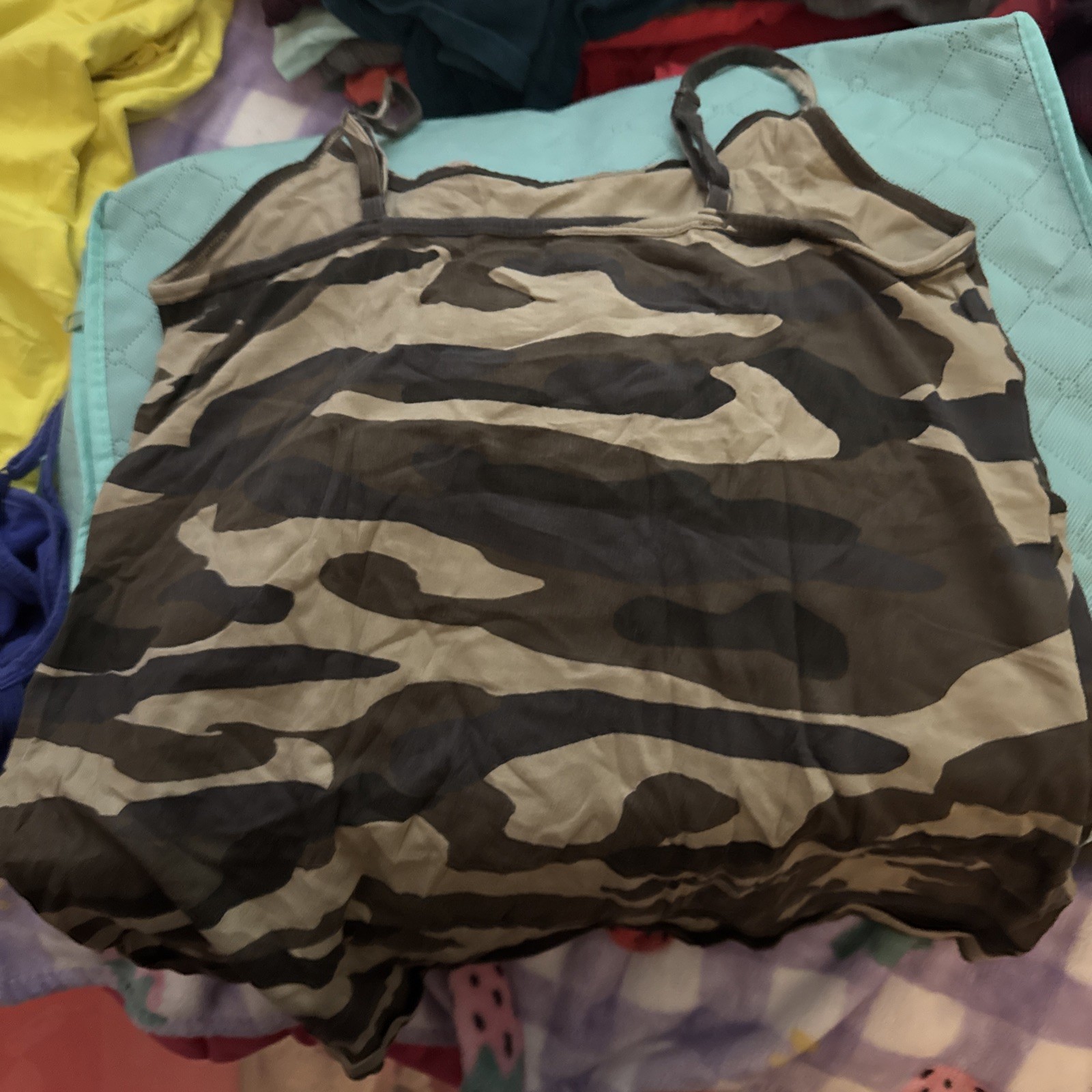 Torrid Super Soft Gray Camouflage Tank Top Women’s Plus 0 95%Cotton 5%Spandex