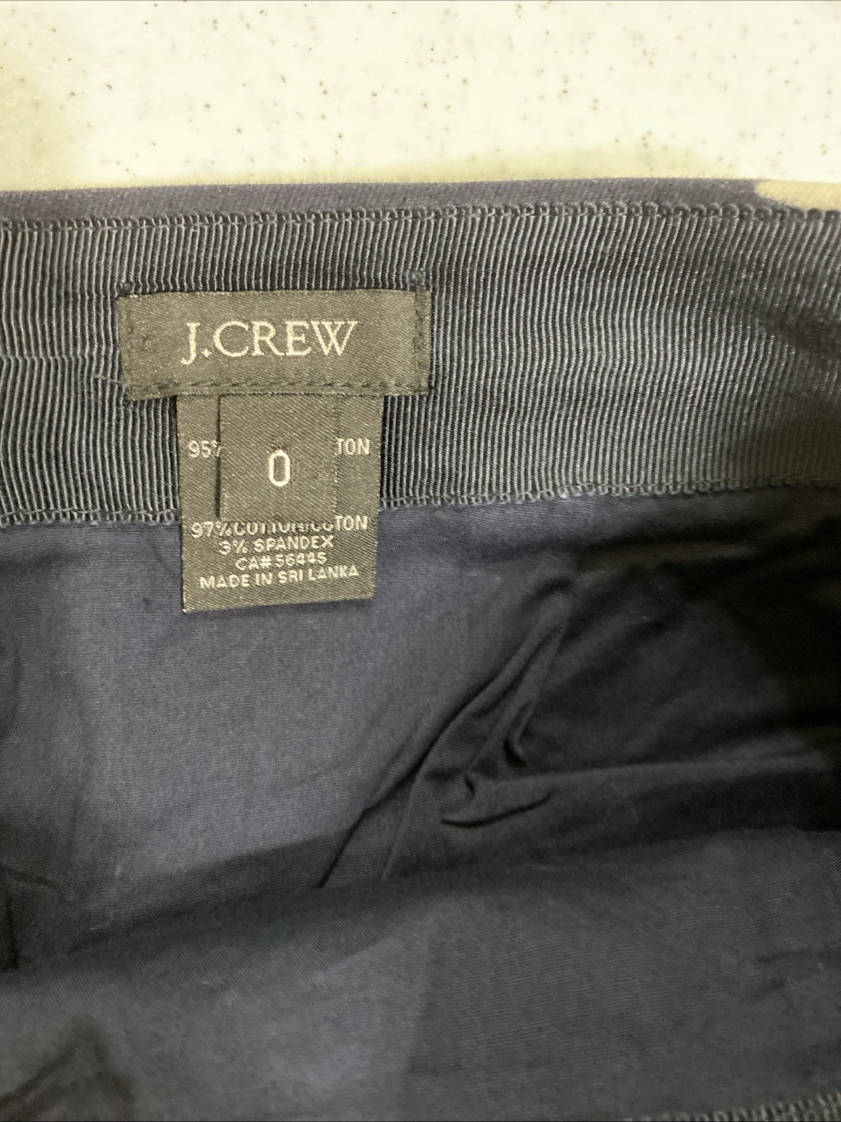 J Crew Size 0 Anchor Print Short Skirt Dark Blue White Lined Cotton