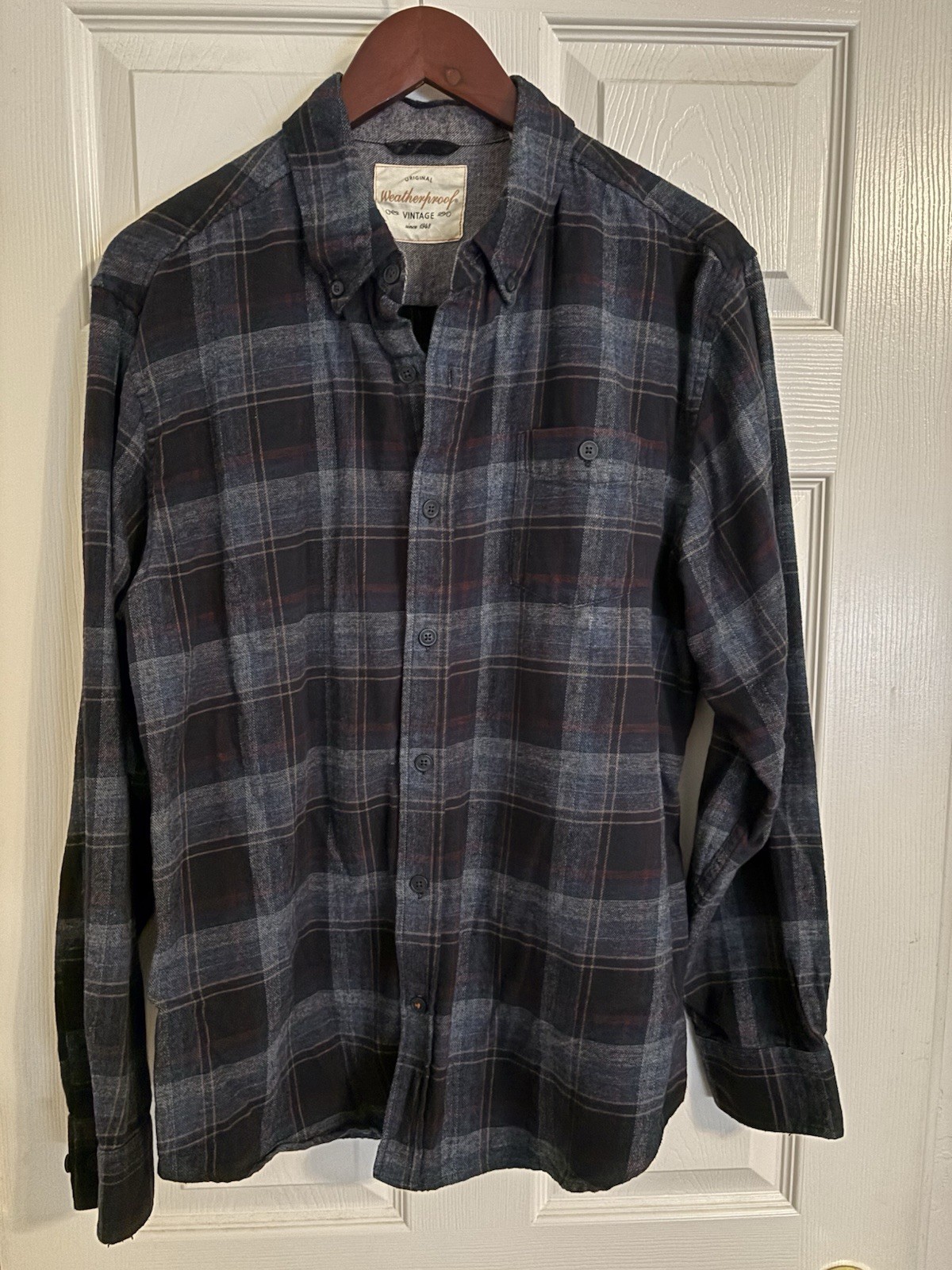 Weatherproof Vintage Men’s Long Sleeve Plaid Large