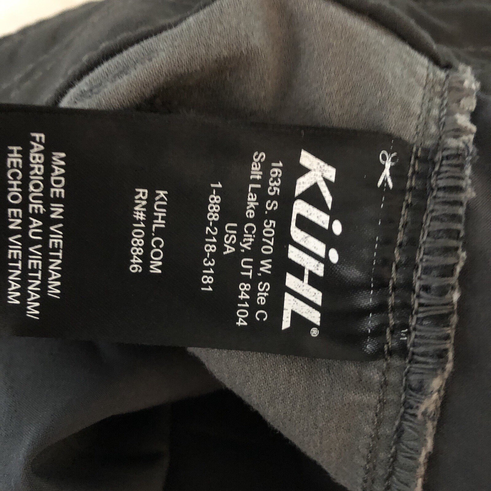 Men’s KUHL Resistor Lite Chino Pants 42×30 Gray Adjustable Cuffs Reflective Trim
