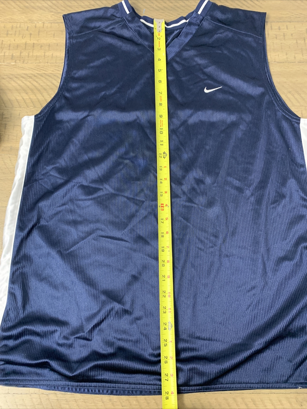 Nike Dazzle Silky Shiny Navy Sleeveless Basketball Reversible Jersey ( READ)