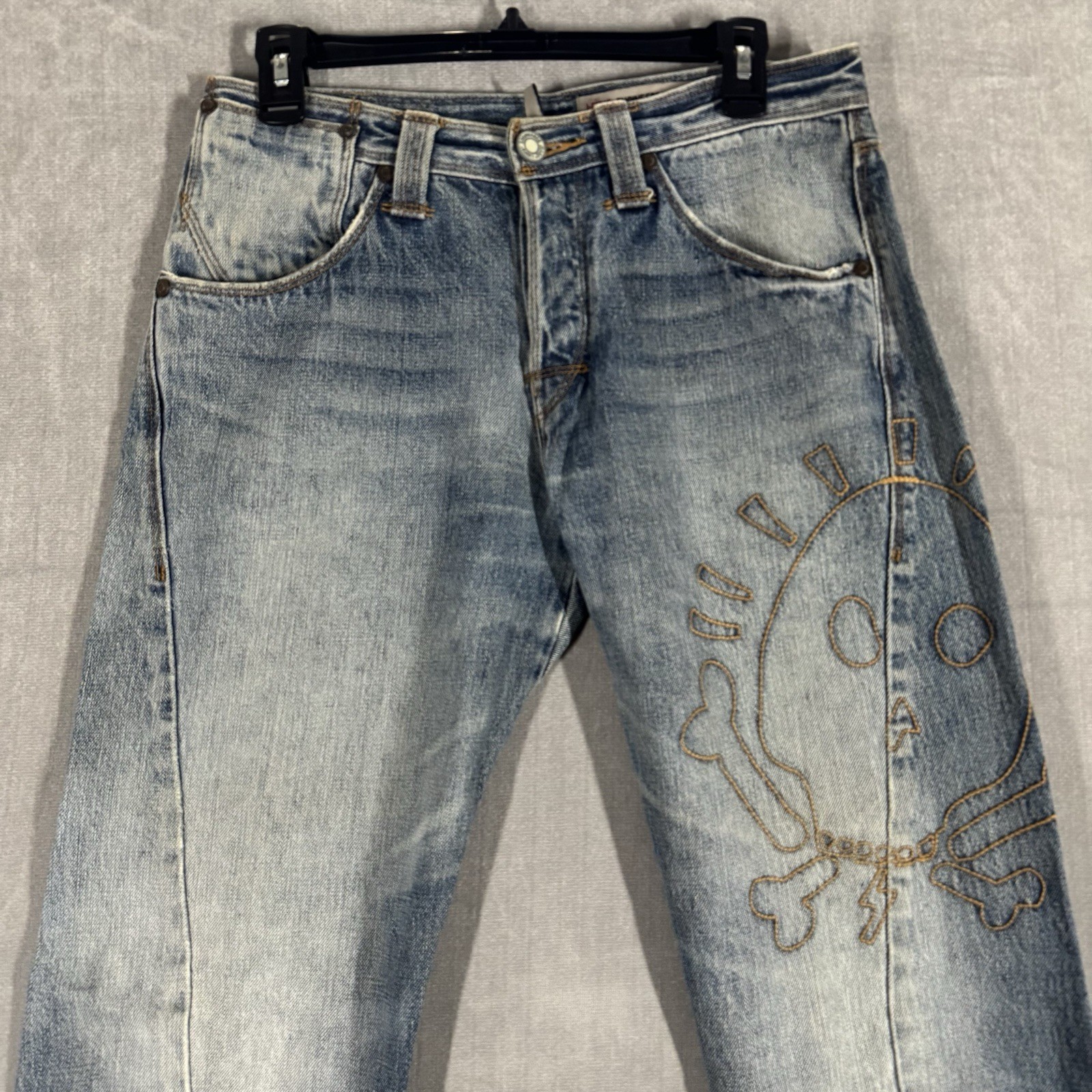 RARE Levi’s Engineered Jeans Twisted Denim Vintage 1999 Mens 30×33 Indigo Skull