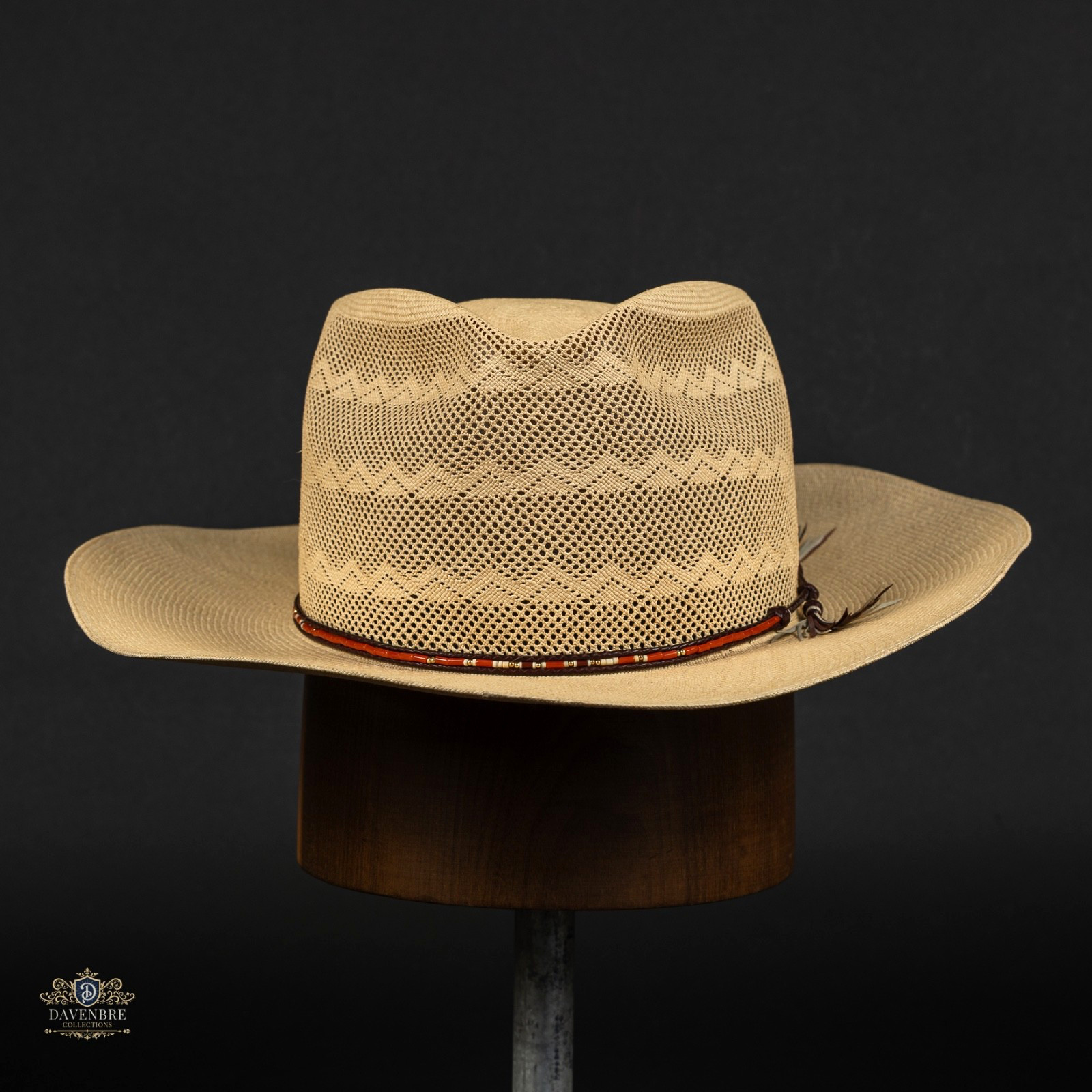 Montecristi Custom Hat Works Three Point Semi-Calado Straw Panama Natural 7 3/8