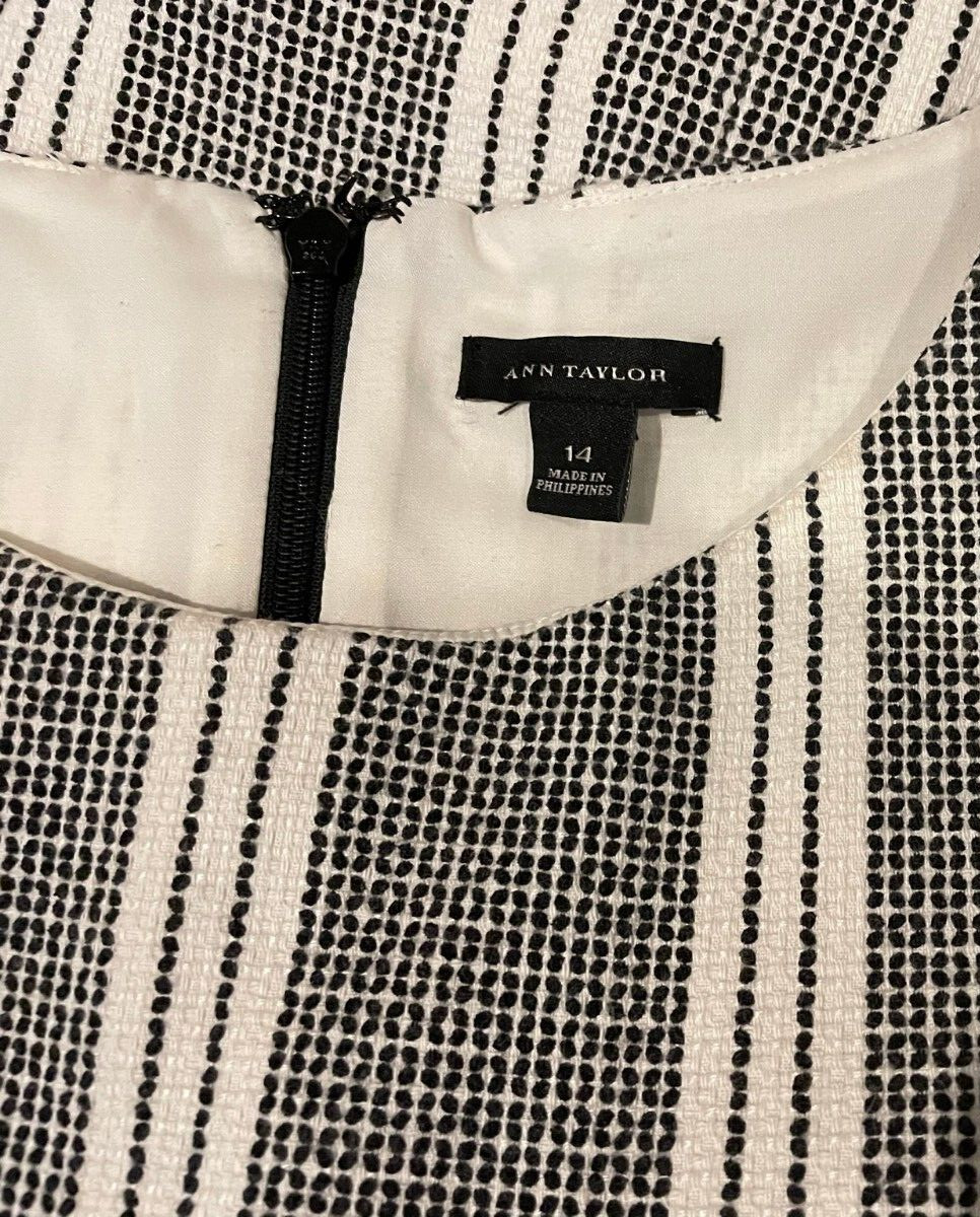ANN TAYLOR Womens Black & White Dress – Sz 12/14
