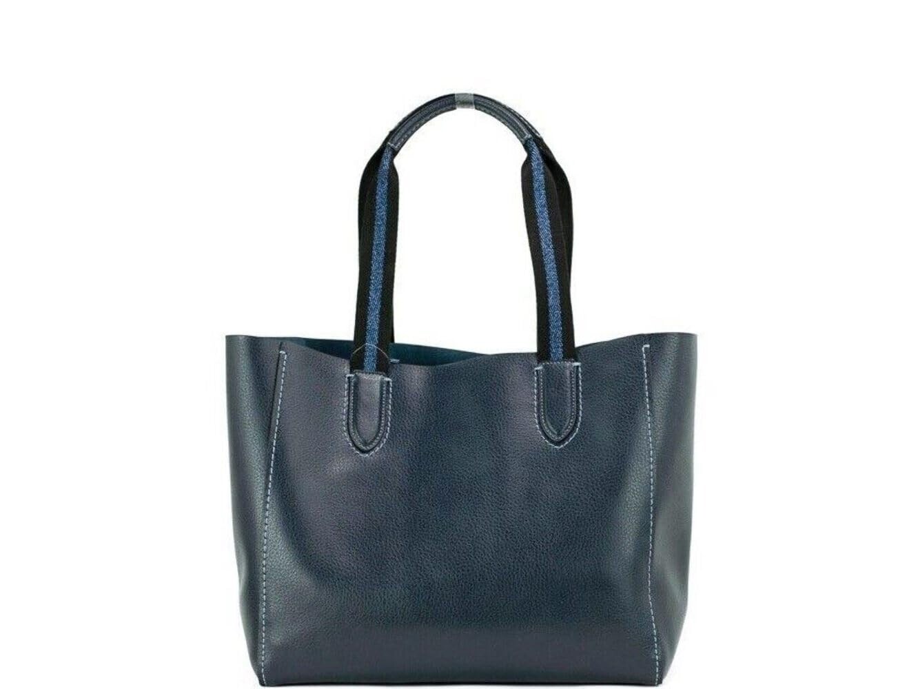 Coach DERBY TOTE IN PEBBLE LEATHER (SV/Midnight Navy Multi)