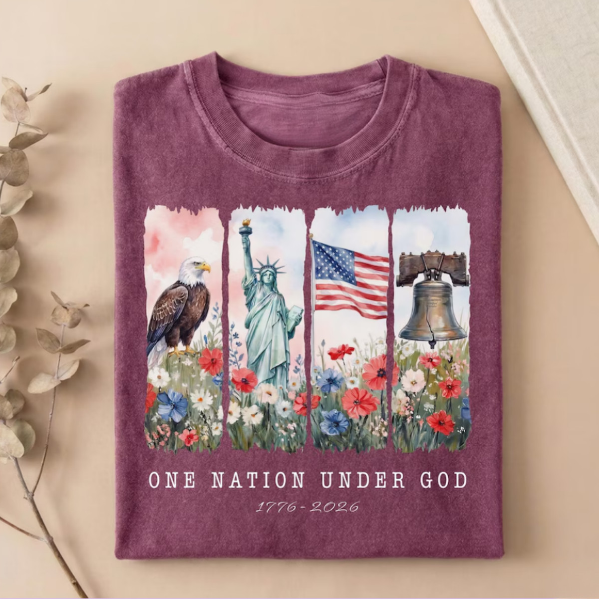 One Nation Under God Tee, America 250th Anniversary Patriotic Shirt