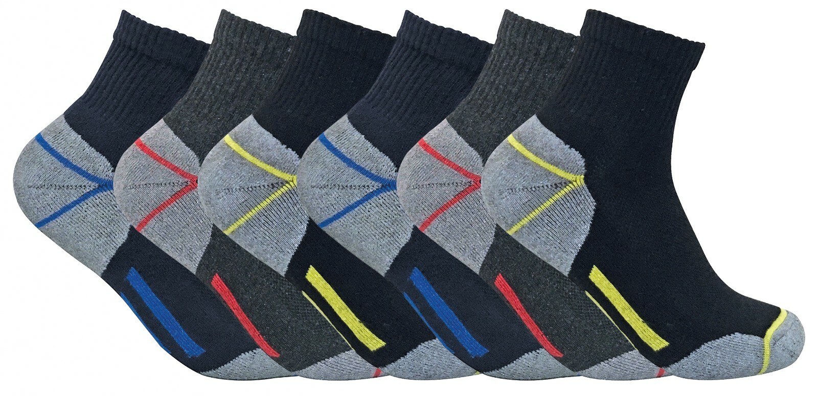 Mens Ultimate Heavy Duty Cushion Cotton Steel Toe Boot Ankle Quarter Work Socks
