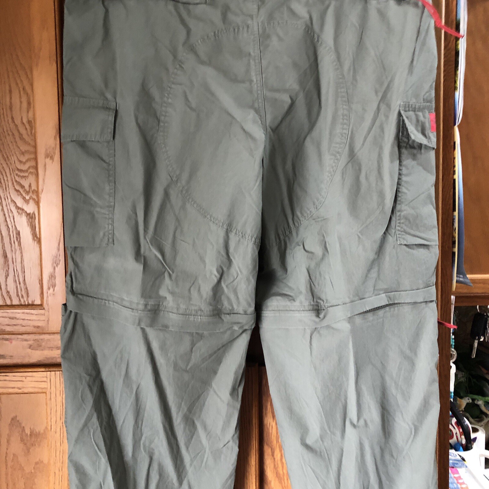Vintage Structure Men’s Wide-Leg Parachute Pants 100% Cotton Olive Green XL